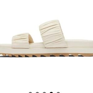 Sorel Women's Roaming Two Strap Cream Slide Sandals Size 8.5